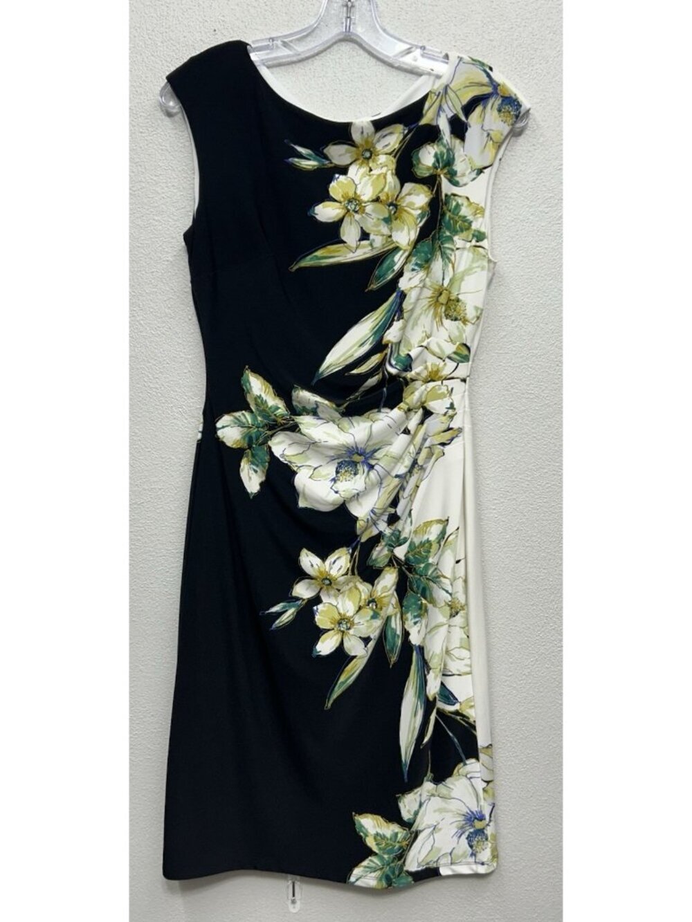 Lauren Ralph Lauren Floral Sheath Dress Size 8 Cap Sleeve Knee Length Wedding